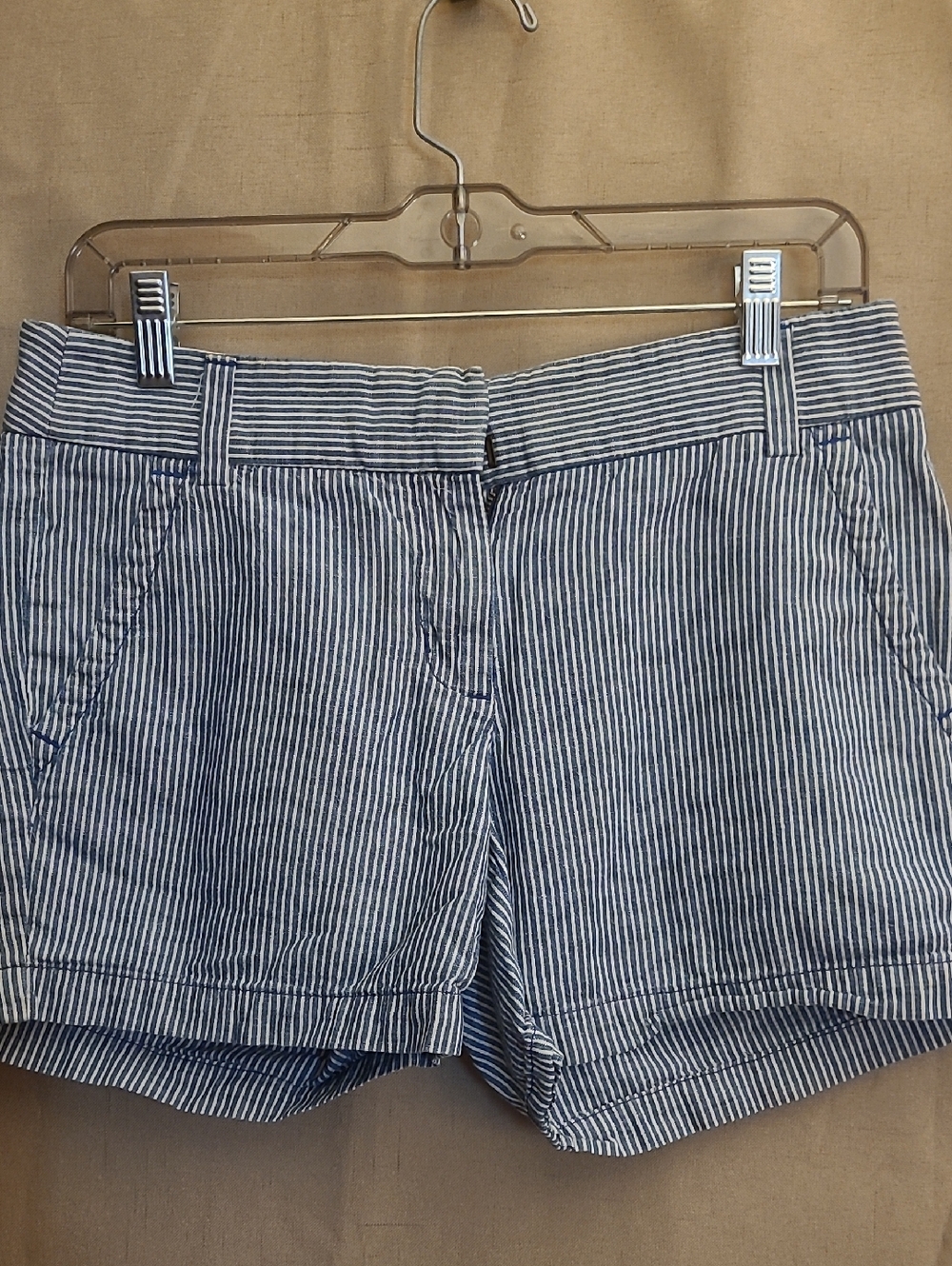 J. Crew Navy & White Seersucker Stripe Women's Shorts